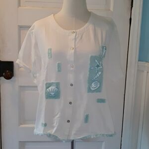 Great Cavalier XL sea shell beach shirt vintage